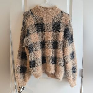 It's Our Time Black and Tan Plaid Sweater